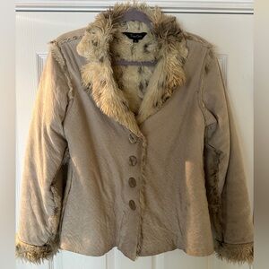 VTG True Grit Faux Shearling Blazer Jacket Sm